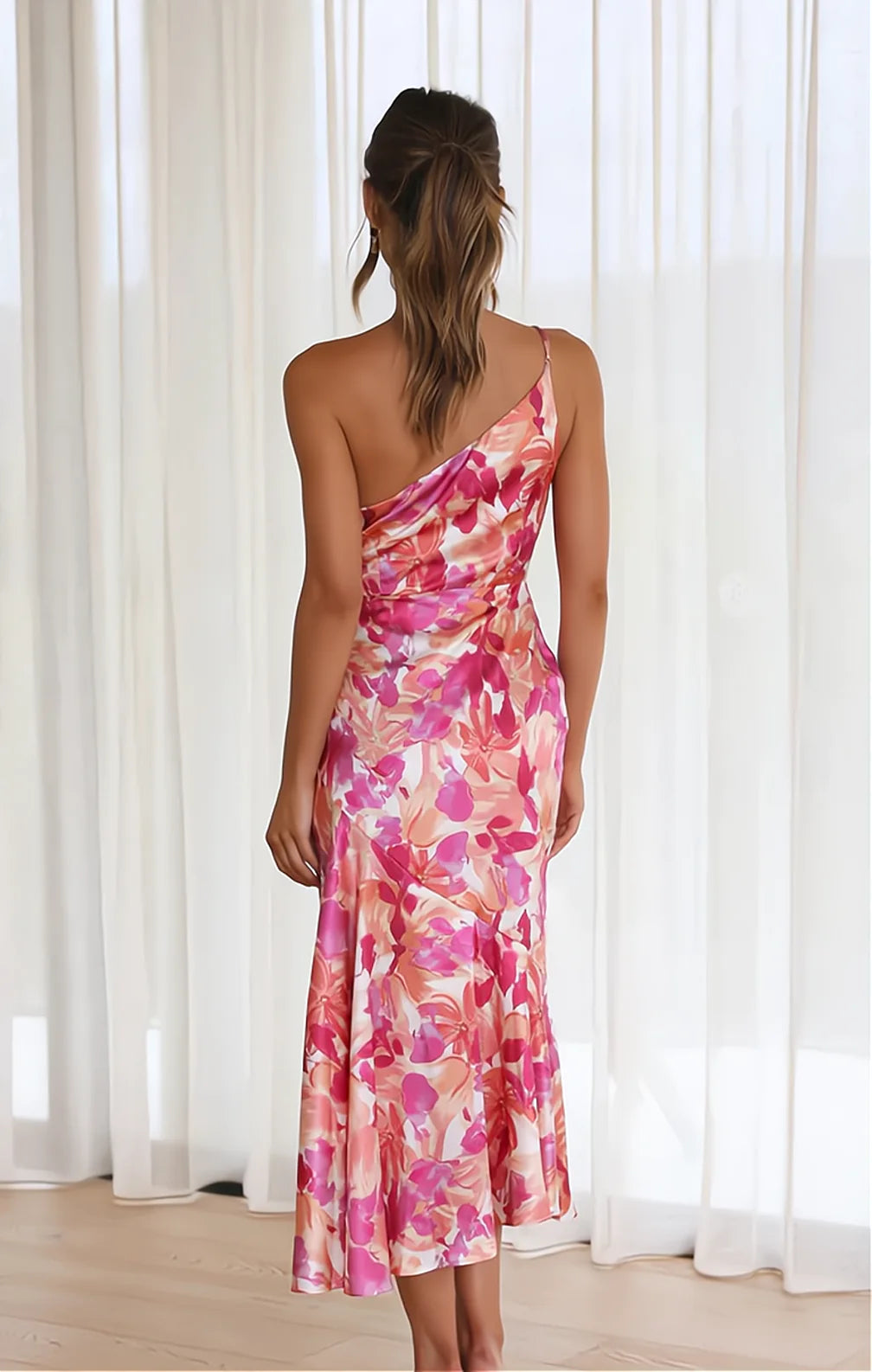 Diane | Satin Floral Dress