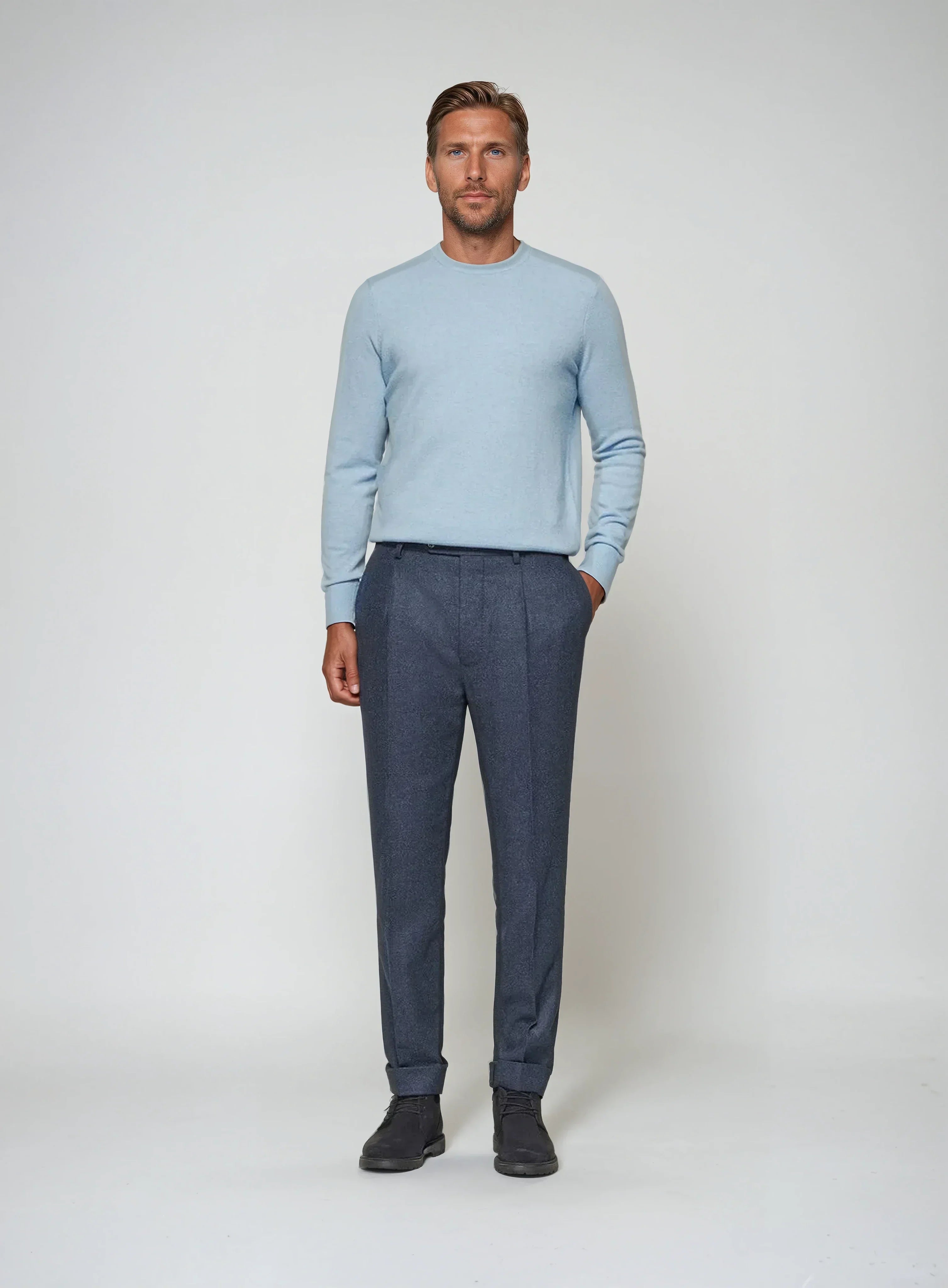 Premium Cashwool Sweater - Light Blue