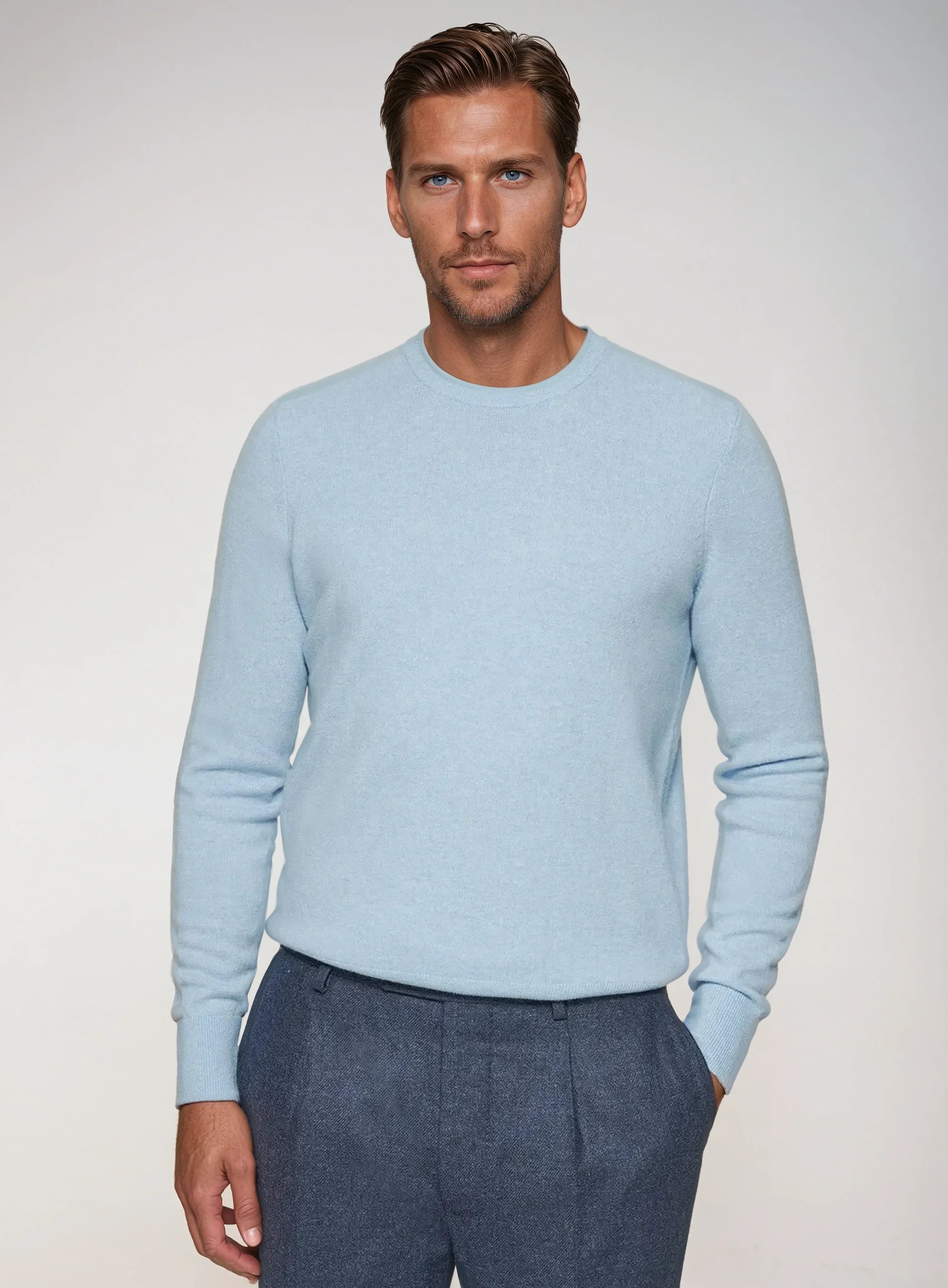 Premium Cashwool Sweater - Light Blue