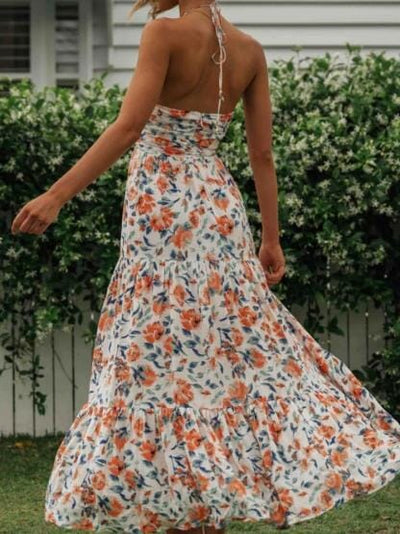 Summer Maxi Dress Rosea Floral Halter