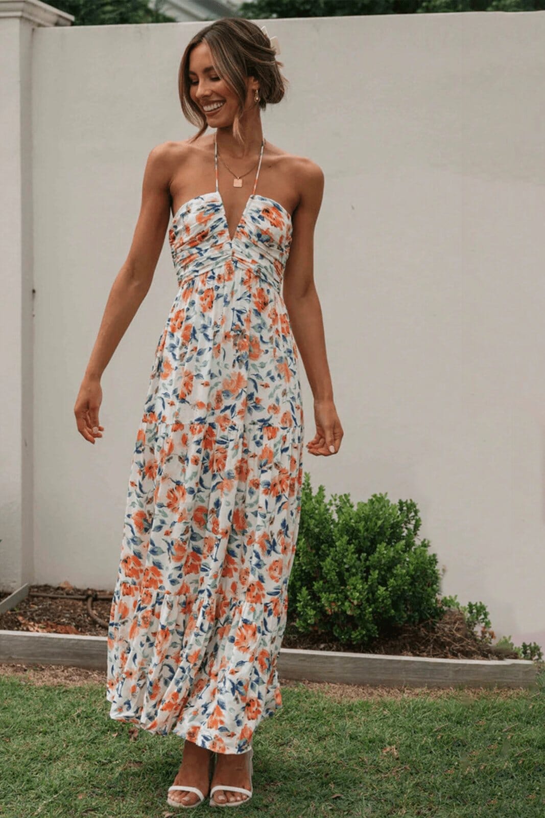 Summer Maxi Dress Rosea Floral Halter