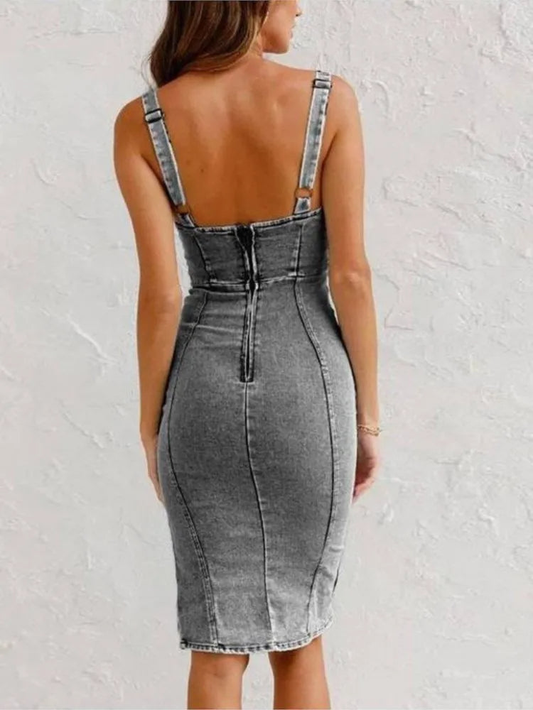 Jarra™ | Denim Dress with Adjustable Straps