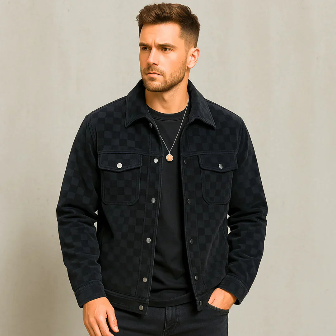 Gaston - Checkered Jacket in Suede