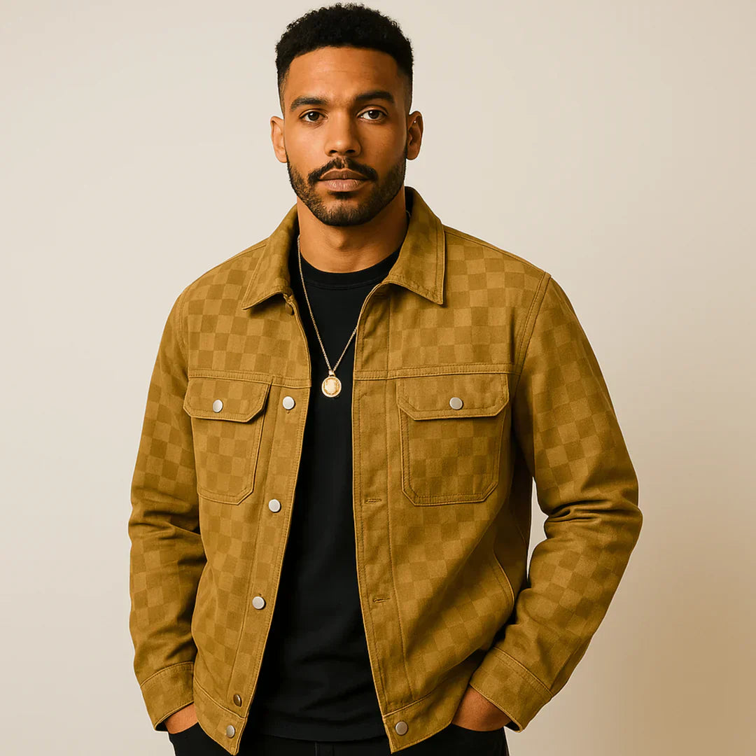 Gaston - Checkered Jacket in Suede