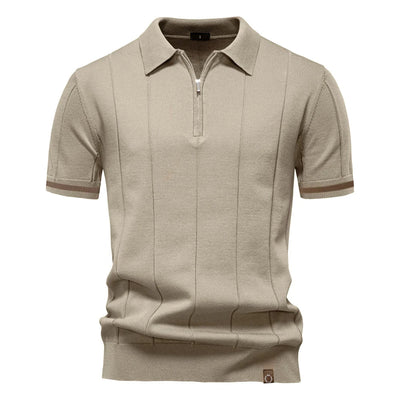 Monza Zip-Knit Polo Shirt - Sophie New York