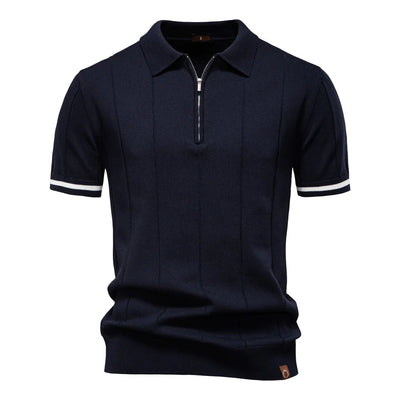 Monza Zip-Knit Polo Shirt - Sophie New York