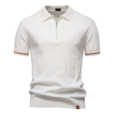 Monza Zip-Knit Polo Shirt - Sophie New York