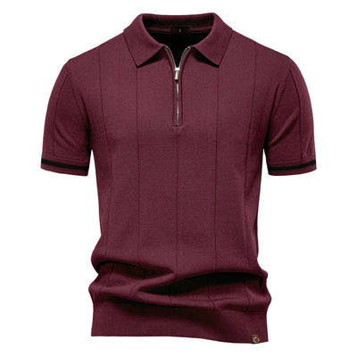 Monza Zip-Knit Polo Shirt - Sophie New York