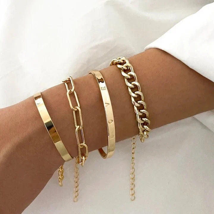 Elan Mercer Bracelet Set | 18k Gold