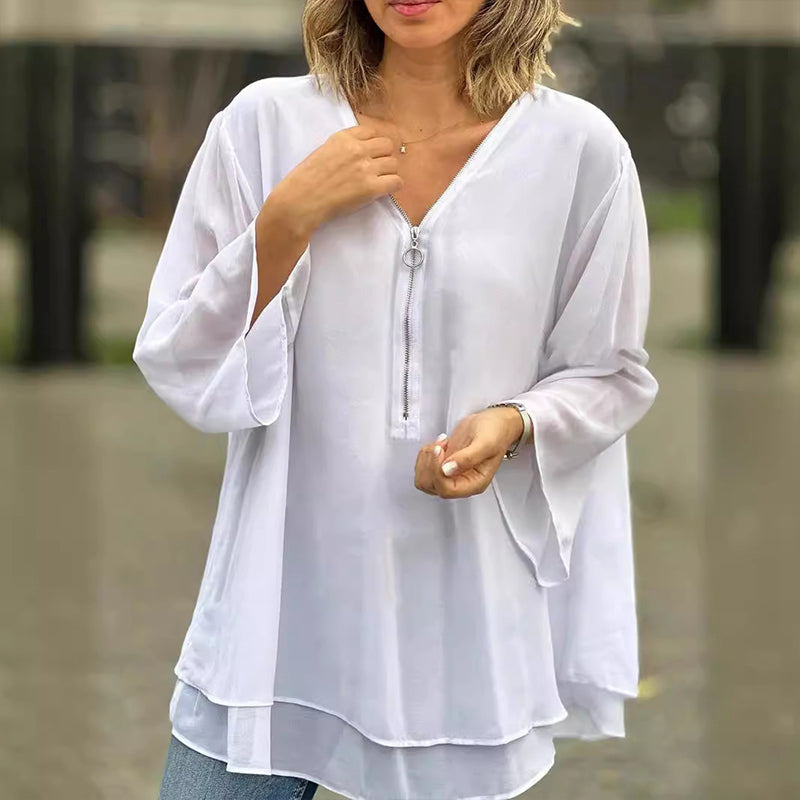 Lauren | Stylish V-Neck Bell Sleeve Top