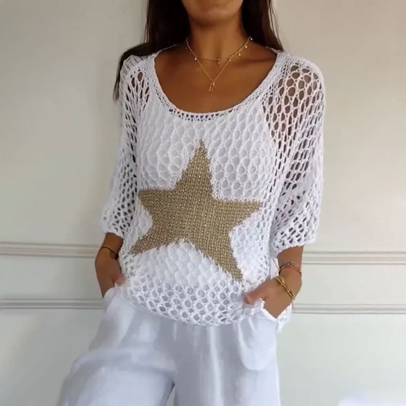 Erica | Stylish Star Pattern Knit Top