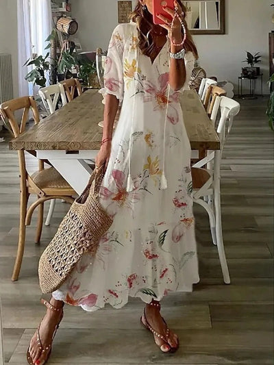 Rosea Summer Dress with Floral Print