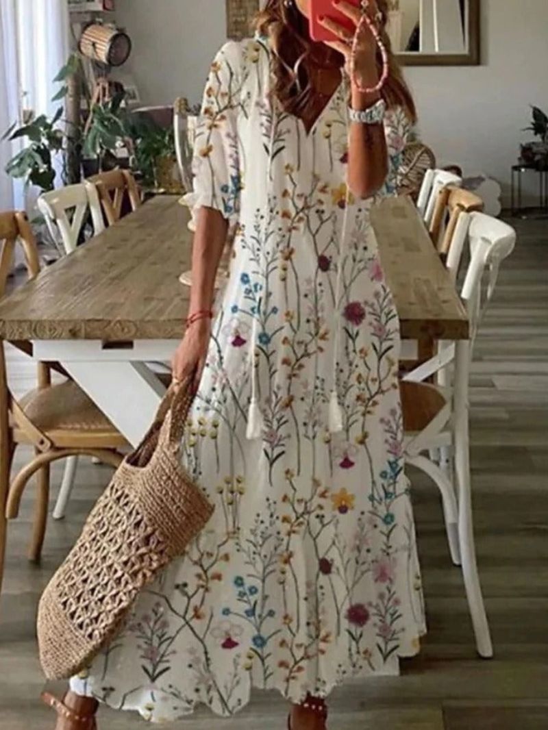 Rosea Summer Dress with Floral Print